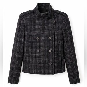 Theory Olsen Alpaca Tweed Double-Breasted Jacket Blazer Size M